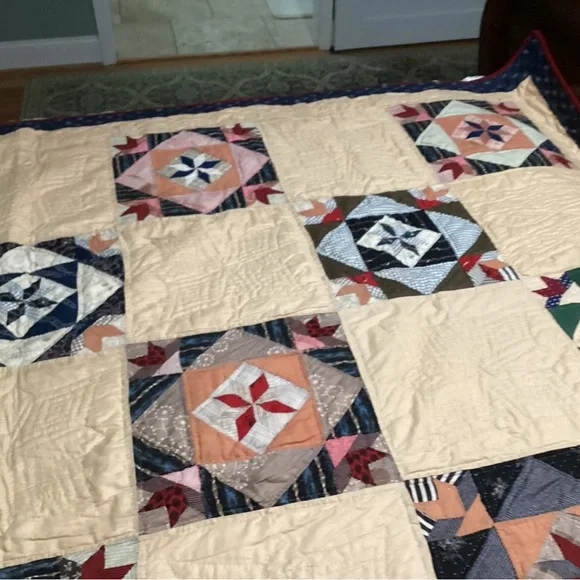 Cream Geometric Quilt Timeless Design Bedding